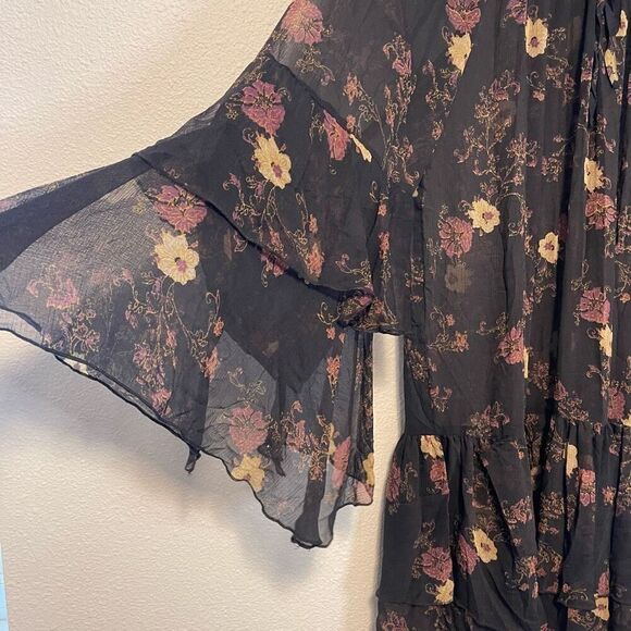 Free People Sunsetter Sheer Floral Dress Size Medium - Picture 3 of 9
